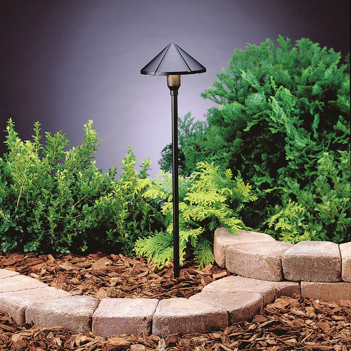 Kichler LED Center Mount Path Light 3000K | Utilitarian Textured Black | Landscape & Garden | 6 x 22 in | Model 15826BKT30R