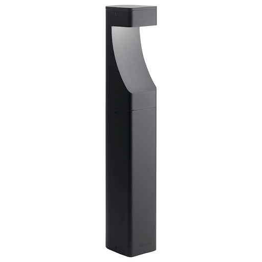 Kichler Textured Bollard Light | Outdoor Pathway in Textured Black Aluminum | Garden & Walkway | 4 x 5.5 x 27 in | Model 15848BKT