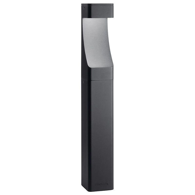 Kichler Textured Bollard Light | Outdoor Pathway in Textured Black Aluminum | Garden & Walkway | 4 x 5.5 x 27 in | Model 15848BKT