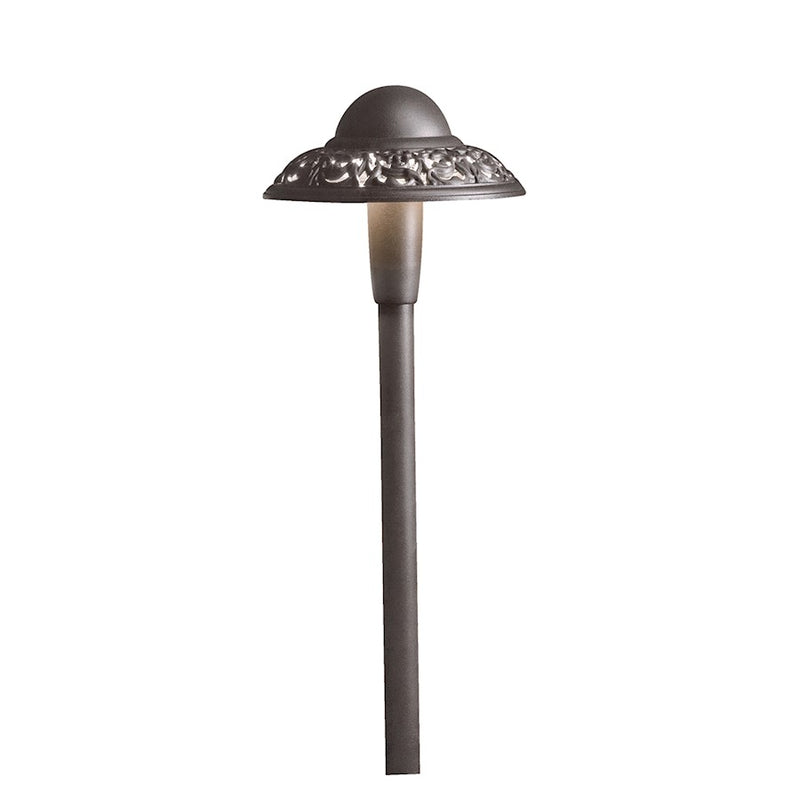 Kichler Pierced Dome 22in 3-Light Landscape Light | Cast Bronze Floral Pattern | Garden & Pathway Accent | Model 15857AZT30R