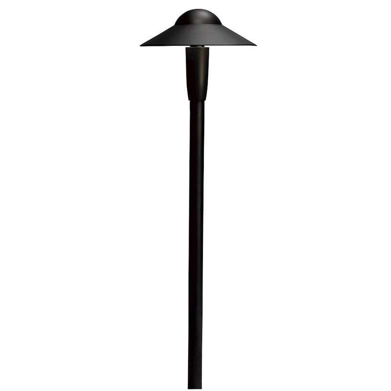 Kichler 6in Dome LED Path Light 3000K | Utilitarian Textured Black Aluminum | Garden Walkway & Landscape | 6 x 22 in | Model 15870BKT30R