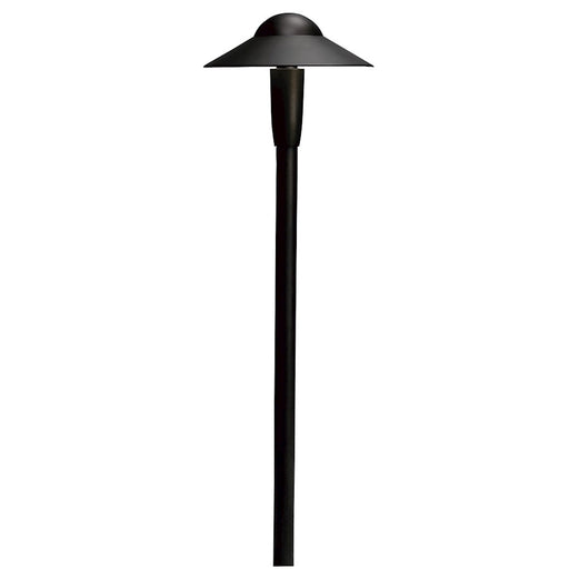 Kichler 6in Dome LED Path Light 3000K | Utilitarian Textured Black Aluminum | Garden Walkway & Landscape | 6 x 22 in | Model 15870BKT30R