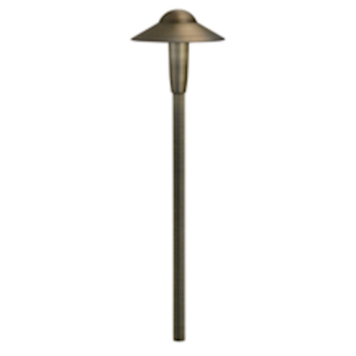 Kichler Small Dome LED Path Light | Utilitarian Centennial Brass | Garden & Walkway | 23 x 6 x 23 in | Model 15870CBR30
