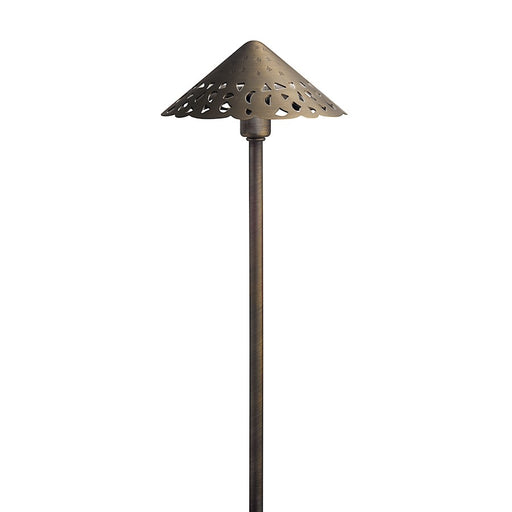Kichler Hammered Roof Path Light 3-Light Brass | Cast Brass Landscape Path Light | Garden & Walkway Lighting | Model 15871CBR27