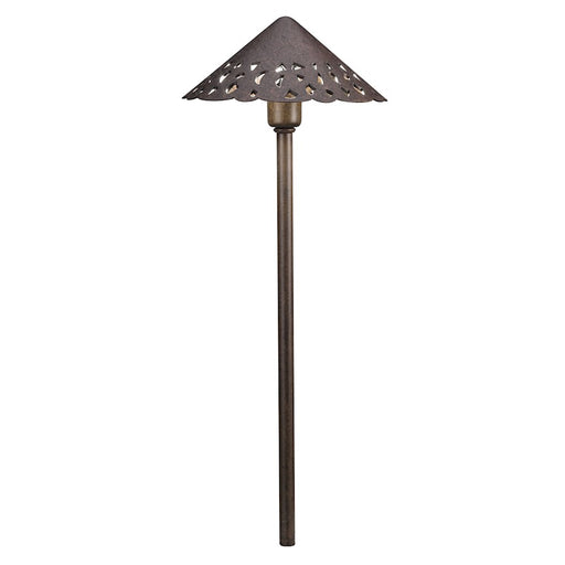 Kichler 8.25in LED Cast Aluminum Hammered Roof | Textured Tannery Bronze | Landscape & Garden Accent | 8.25 x 22 in | Model 15871TZT