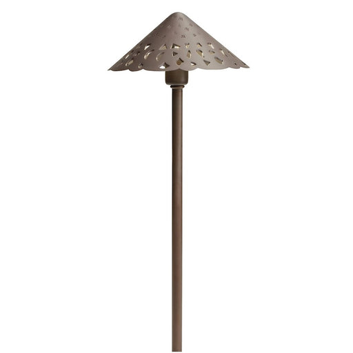 Kichler 12V LED Cast Aluminum Hammered Roof Landscape Light | Textured Tannery Bronze | Garden & Pathway Accent | Model 15871TZT27