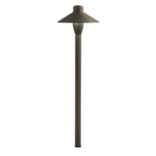 Kichler Traditional 23in LED Path Light | Centennial Brass Brass | Garden Walkway & Pathway | 23 x 6.75 x 23 in, Wet Rated | Model 15878CBR30