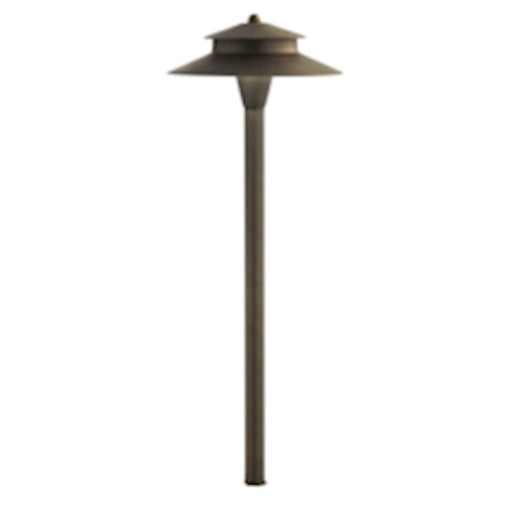 Kichler Mission LED Path Light | Centennial Brass | Outdoor Landscape Path & Walkway Light | 8.5 x 22.75 in, Wet Rated | Model 15880CBR30