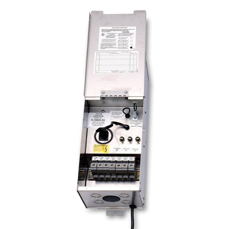 Kichler Pro Series 100W Low Voltage Transformer | Stainless Steel | Outdoor Landscape Lighting | 19 x 5.75 x 5.5 in | Model 15PR100SS