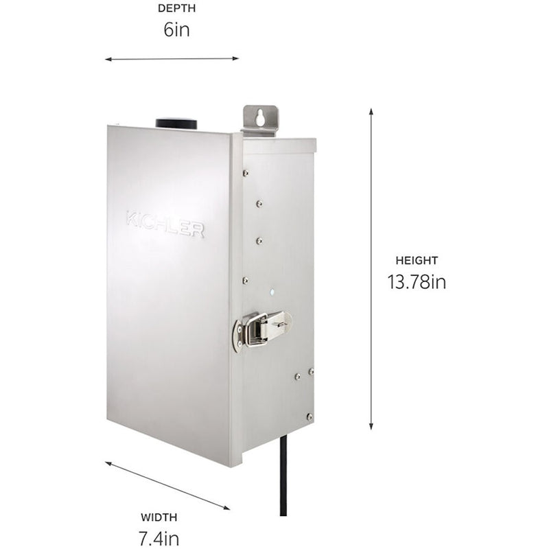 Kichler Smart Control Transformer 300W | Stainless Steel | 3-Zone Landscape Lighting | 13.78 x 7.4 x 6 in | Model 15SCT300SS