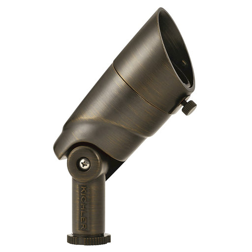 Kichler Adj Lumen Small Accent 4in 1-Light Spot Light | Centennial Brass Cast Brass | Outdoor Landscape & Pathway | 300 Lumens | Model 16017CBR27