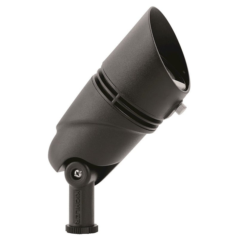 Kichler Adj Lumen Large Accent 10 Deg Spot | Textured Black Aluminum | Landscape & Accent Lighting | 400-835 Lumens, 2700K, 12V | Model 16018BKT27