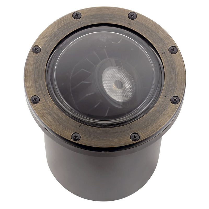 Kichler Landscape LED VLO 8in In-Ground Accent Light | Brass Centennial Brass | Driveway & Pathway Lighting | 850 Lumens, 2700K | Model 16024CBR27