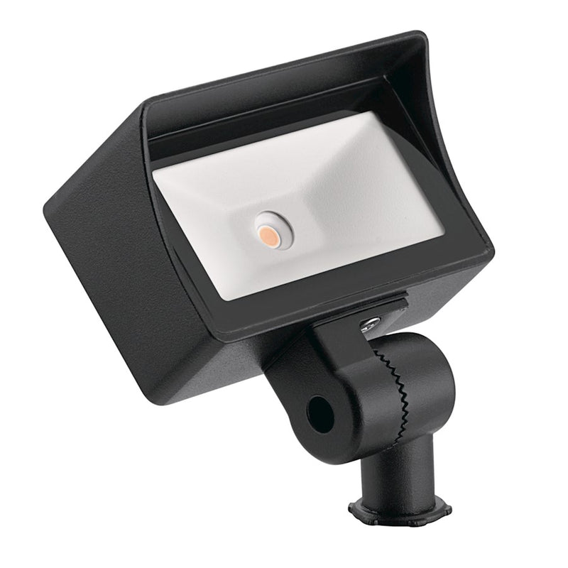Kichler VLO Mini Wall Wash 5in LED Flood Light | Utilitarian Textured Black Aluminum | Outdoor Landscape & Accent | 600 Lumens | Model 16026BKT27