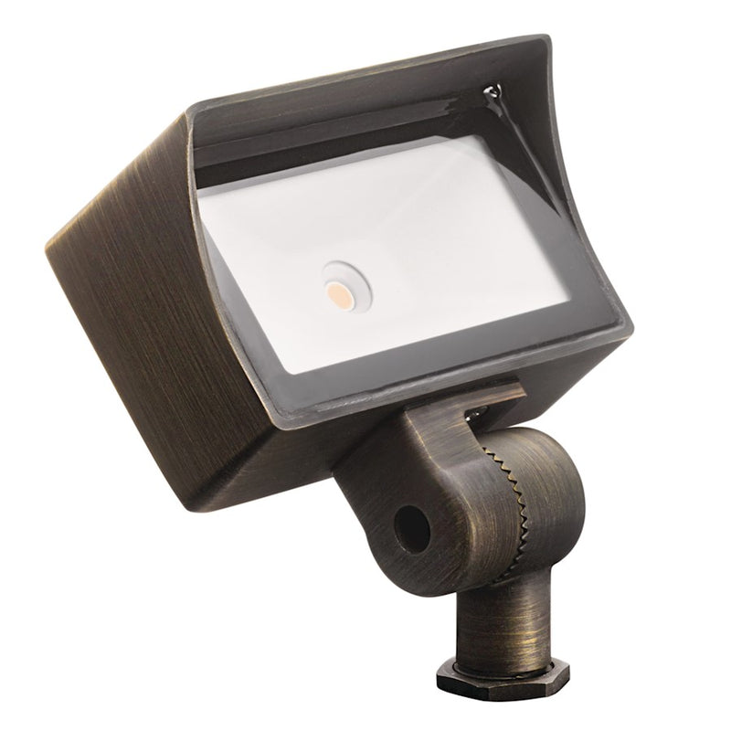 Kichler LED Integrated Wash Mini VLO Flood 30K | Utilitarian Centennial Brass Brass | Outdoor Wall Wash & Accent Lighting | Model 16026CBR30