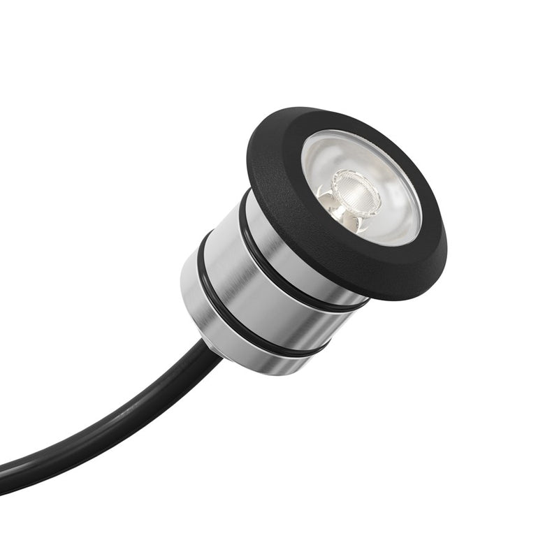 Kichler Landscape LED 2in Mini Recessed Light | Black Brass Stainless Steel and Tempered Glass | Walkway & Patio Accent | 100 Lumens | Model 16140BKB27