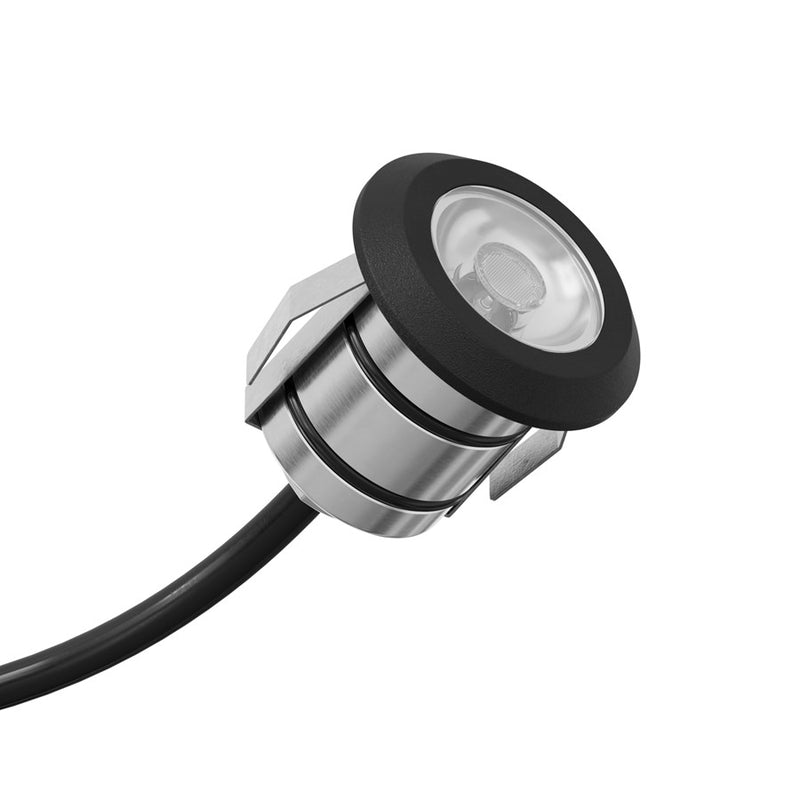 Kichler Landscape LED 2in Mini Recessed Light | Black Brass Stainless Steel and Tempered Glass | Walkway & Patio Accent | 100 Lumens | Model 16140BKB27