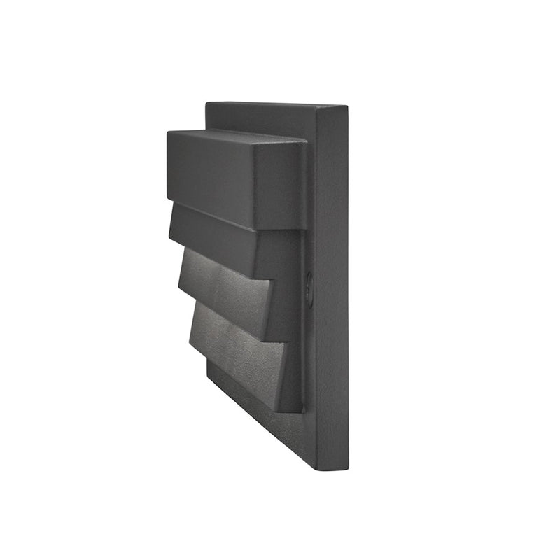 Kichler Landscape LED 6in 1-Light Surface Mount Louvered | Industrial Black Textured Aluminum | Outdoor Landscape Lighting | 3 in H | Model 16171BKT27
