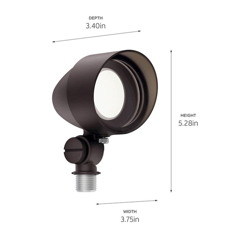 Kichler Landscape LED Flood Kit | Black Textured Cast Aluminum | Utilitarian Outdoor Flood Light | 3.4 x 3.75 x 5.28 in | Model 16194BKT