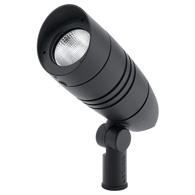 Kichler C-Series 7in 10W LED Outdoor Accent Light | Commercial Textured Black | Landscape & Pathway | 7 x 2.75 x 5.25 in | Model 16213BKT30
