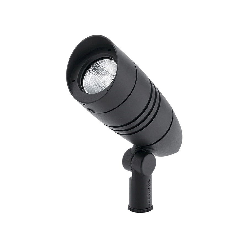 Kichler C-Series 7in 10W LED Accent Light | Textured Black Aluminum | Landscape & Outdoor Accent | 750 Lumens, 55° Beam, Wet Rated | Model 16214BKT40