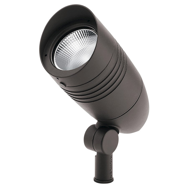 Kichler C-Series 8in 14W LED Accent Light | Textured Architectural Bronze Aluminum | Outdoor Landscape Accent | 8.5 x 3.75 x 6.5 in | Model 16216AZT30