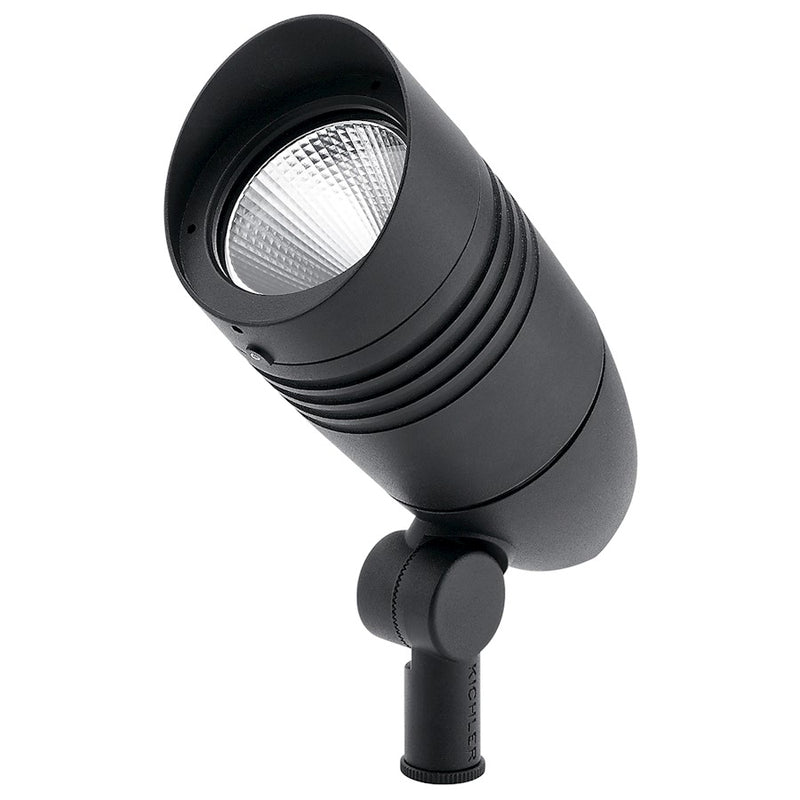 Kichler C-Series 8.5in 1-Light Outdoor Accent Light | Commercial Textured Black Aluminum | Landscape & Pathway | Model 16216BKT30