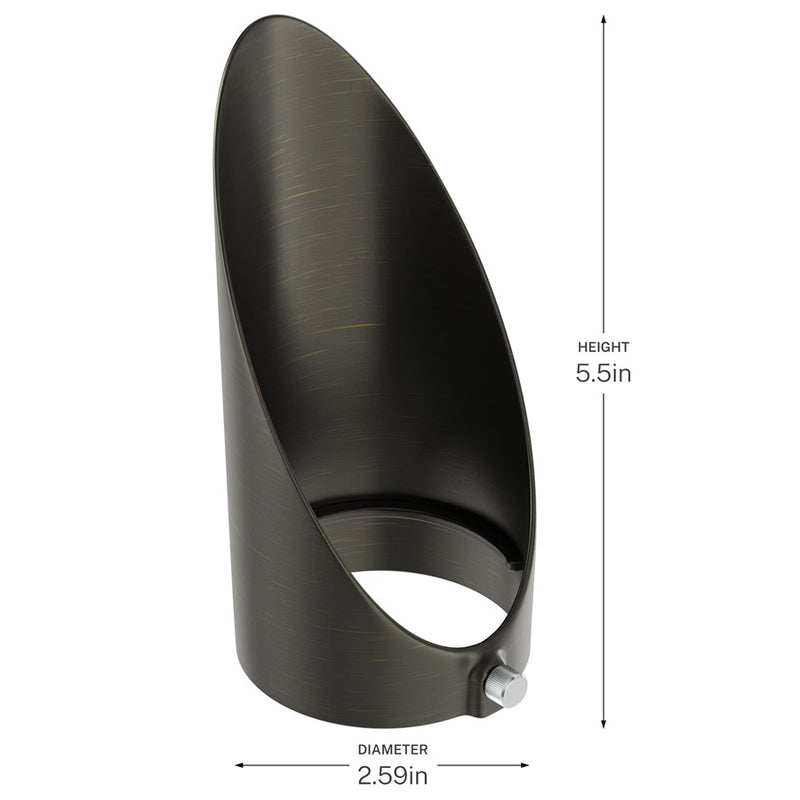 Kichler Integra Long Cowl | Modern Centennial Brass Brass | Outdoor Landscape Accent | Glare Reduction for Accent Lights | Model 16293CBR