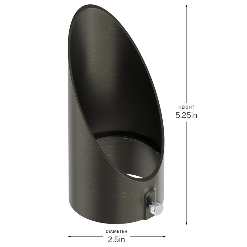 Kichler Varia Medium Long Cowl | Brass Centennial Brass Finish | Outdoor Landscape Accent | 5.25in H | Model 16295CBR