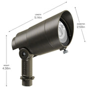 Kichler Integra 5in 1-Light Accent Light | Modern Centennial Brass | Landscape & Accent Lighting | 200 Lumens 2700K Dimmable | Model 16300CBR27