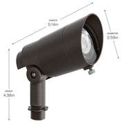 Kichler Integra 200lm 60° Accent Light | Textured Architectural Bronze Aluminum | Landscape & Wet Location | 5.14 x 2.59 x 4.38 in | Model 16301AZT30
