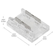 Kichler COB Dry Tape to Tape Crimp Connector | Clear Plastic | Under Cabinet & Shelf Tape Light Connector | 0.45 x 0.4 x 0.15 in | Model 1CCOBTTCLR