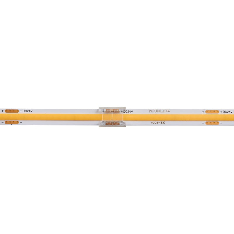 Kichler COB Dry Tape to Tape Crimp Connector | Clear Plastic | Under Cabinet & Shelf Tape Light Connector | 0.45 x 0.4 x 0.15 in | Model 1CCOBTTCLR