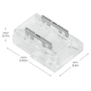 Kichler COB Dry Tape Crimp Connector | Clear Plastic | Under Cabinet & Shelf Tape Light Jumper | 0.45 x 0.4 x 0.17 in | Model 1CCOBTWCLR
