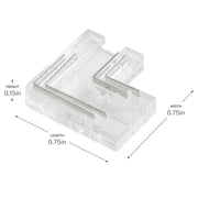 Kichler COB Tunable Tape to Tape 90 Degree Connector | Clear Plastic | Under Cabinet & Shelf | 24V DC | Model 1CTCOB90CLR