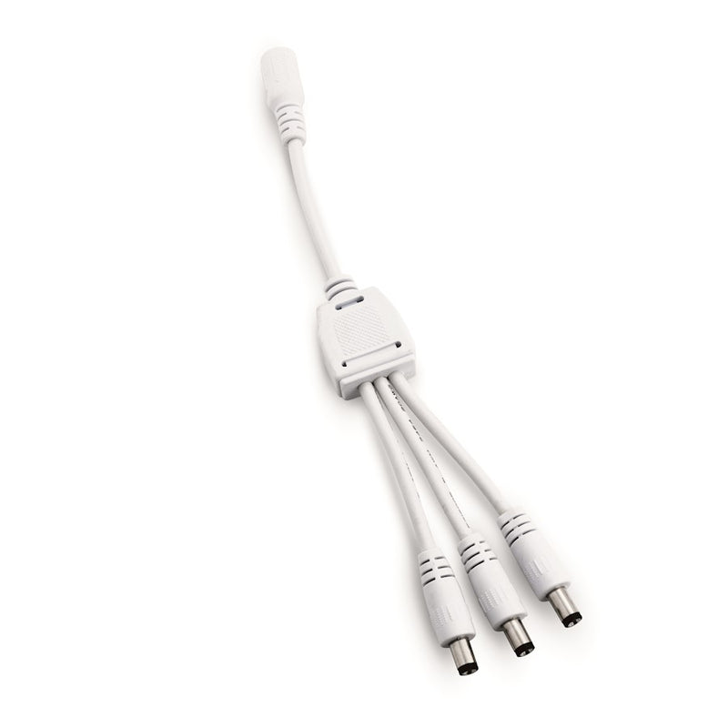 Kichler 3-Way DC Splitter | White Material | Low-Voltage LED Tape & Strip Accessory | 3-Way Splitter | Model 1DC3WH