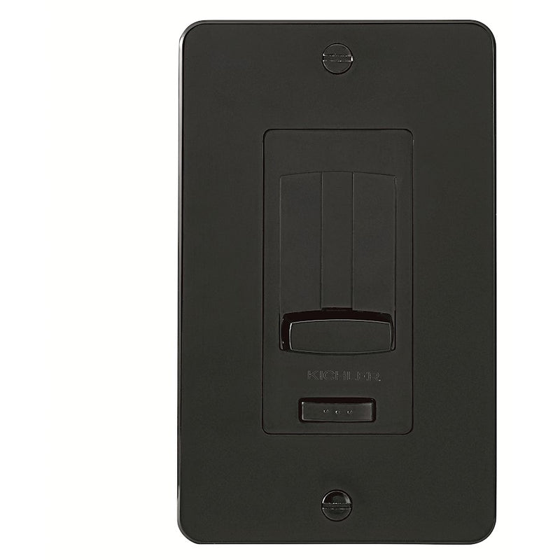 Kichler LED Driver + Dimmer Trim Black | Glossy Black Face Plate | For 4DD & 6DD Series | 2.75 x 0.25 x 4.5 in | Model 1DDTRIMBK