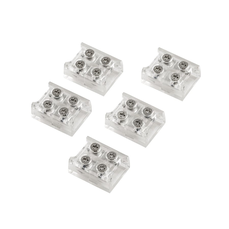 Kichler COB Dry Tape to Tape Terminal Block Connector | Clear Plastic | Under Cabinet & Shelf Lighting | 0.57 x 0.45 x 0.25 in | Model 1TBCOBTTCLR