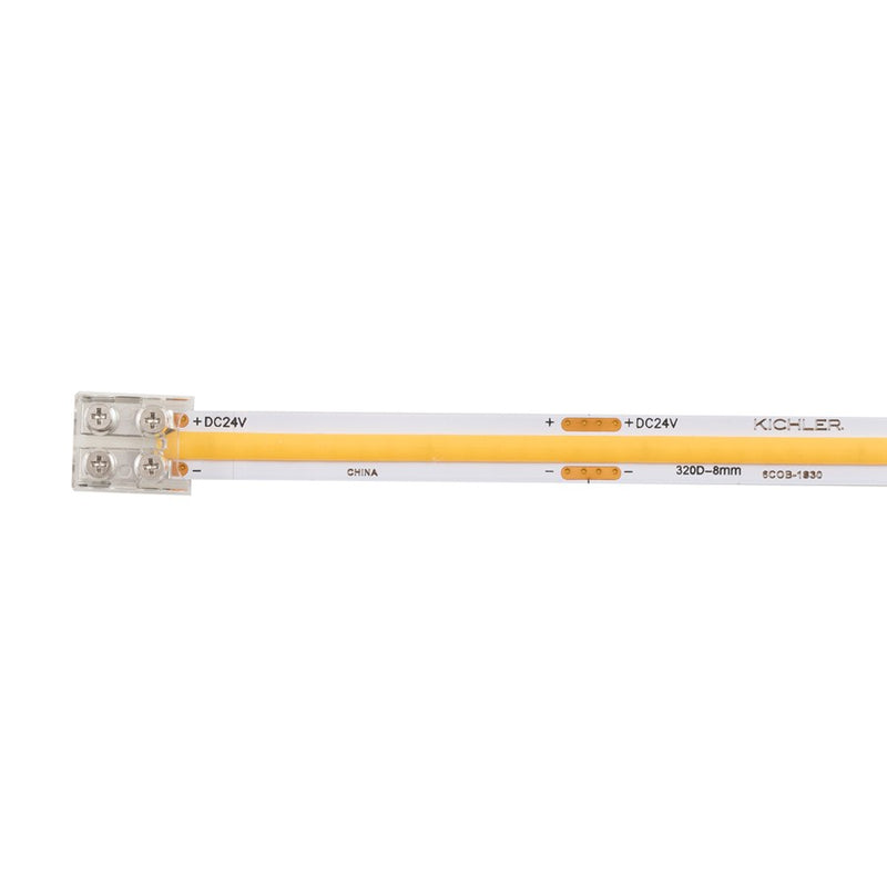 Kichler COB Dry Tape Terminal Block Connector | Clear Plastic | Under Cabinet & Shelf Tape Light Jumper | 0.52 x 0.45 x 0.25 in | Model 1TBCOBTWCLR