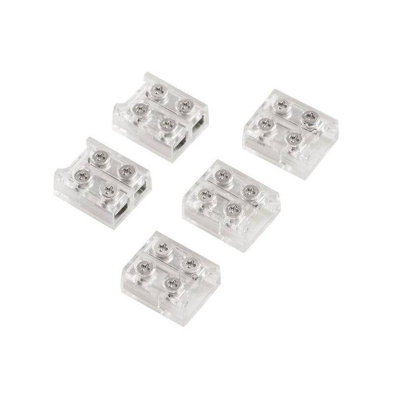 Kichler COB Dry Tape Terminal Block Connector | Clear Plastic | Under Cabinet & Shelf Tape Light Jumper | 0.52 x 0.45 x 0.25 in | Model 1TBCOBTWCLR