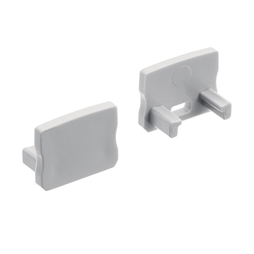 Kichler Tape Ext End Cap 5 Pair | Silver Plastic | Under Cabinet Lighting Accessory | Std Depth Surface Channel | Model 1TEE1STSFHSIL