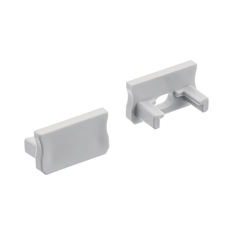 Kichler ILS TE Tape Extrusion End Cap Silver Plastic | Under Cabinet Lighting Accessory | 5 Pair Pack | Model 1TEE1STSFSSIL