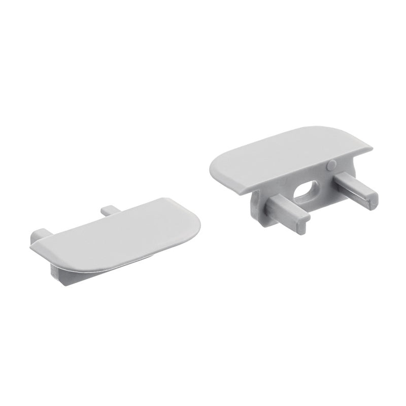 Kichler TE Tape Ext End Cap 5 Pair | Plastic Silver End Caps for Shallow Recessed Channel | Under Cabinet Lighting Accessory | Model 1TEE1SWRCSSIL
