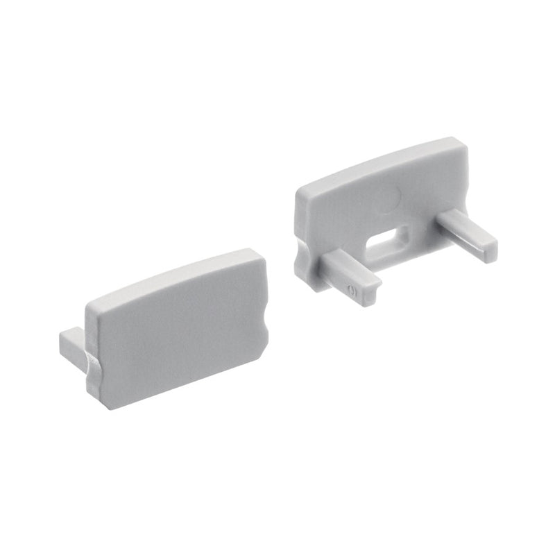 Kichler ILS TE Tape Ext End Cap 5 Pair | Silver Plastic | For Shallow Well Surface Channel | Accessory | Model 1TEE1SWSFHSIL