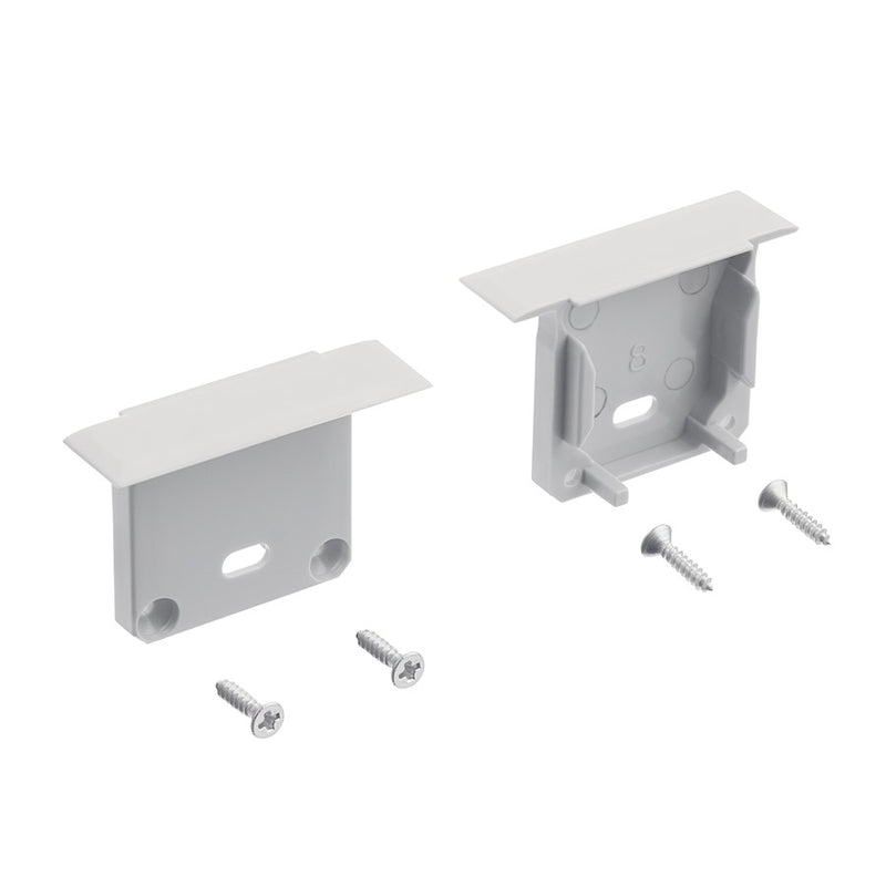 Kichler ILS TE Tape Ext End Cap 5 Pair | Silver Plastic | Under Cabinet Lighting Accessory | Model 1TEE2DWRCSSIL