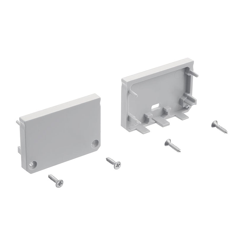 Kichler ILS TE Tape Ext End Cap 5 Pair | Silver Plastic | Under Cabinet Lighting Accessory | 10 Pack | Model 1TEE3DWSFSSIL
