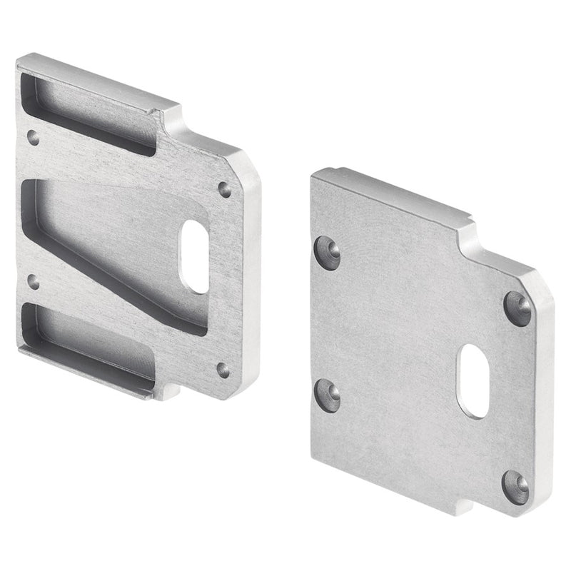 Kichler ILS TE Tape Extrusion End Cap 1pr | Silver Aluminum | Under Cabinet & Cove Lighting | 1.5 x 1.75 in | Model 1TEE4S2SFSSIL