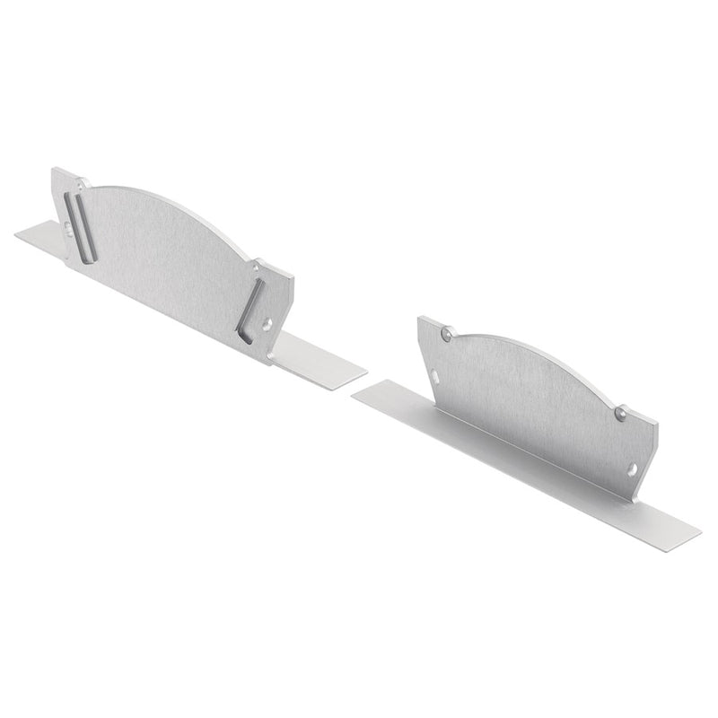 Kichler ILS TE Tape Extrusion End Cap 1pr | Silver Aluminum | Closet Channel Trim | 6 x 0.75 x 1.75 in | Model 1TEE4W3RCSSIL