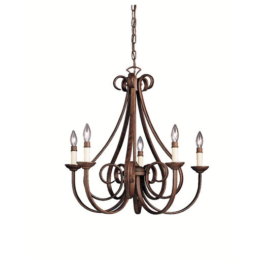 Kichler Dover 26in 5-Light Chandelier | Transitional Tannery Bronze Steel | Dining Room & Living Room | 26 x 26 x 24 in | Model 2021TZ