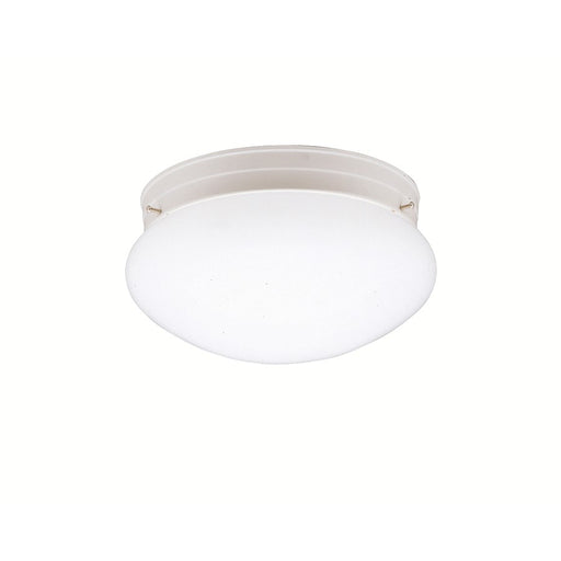 Kichler Ceiling Space 9in 1-Light Flush Mount | Utilitarian White Steel and White Glass | Hallway & Closet Utility Light | 9 x 5 in | Model 208WH